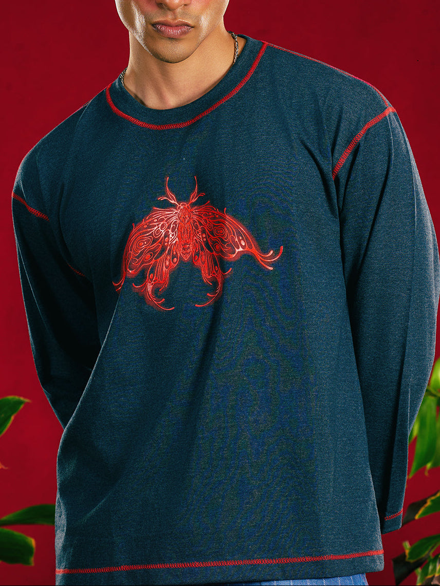 Anthra Melange Butterfly Flare Sleeve Tee — Unisex