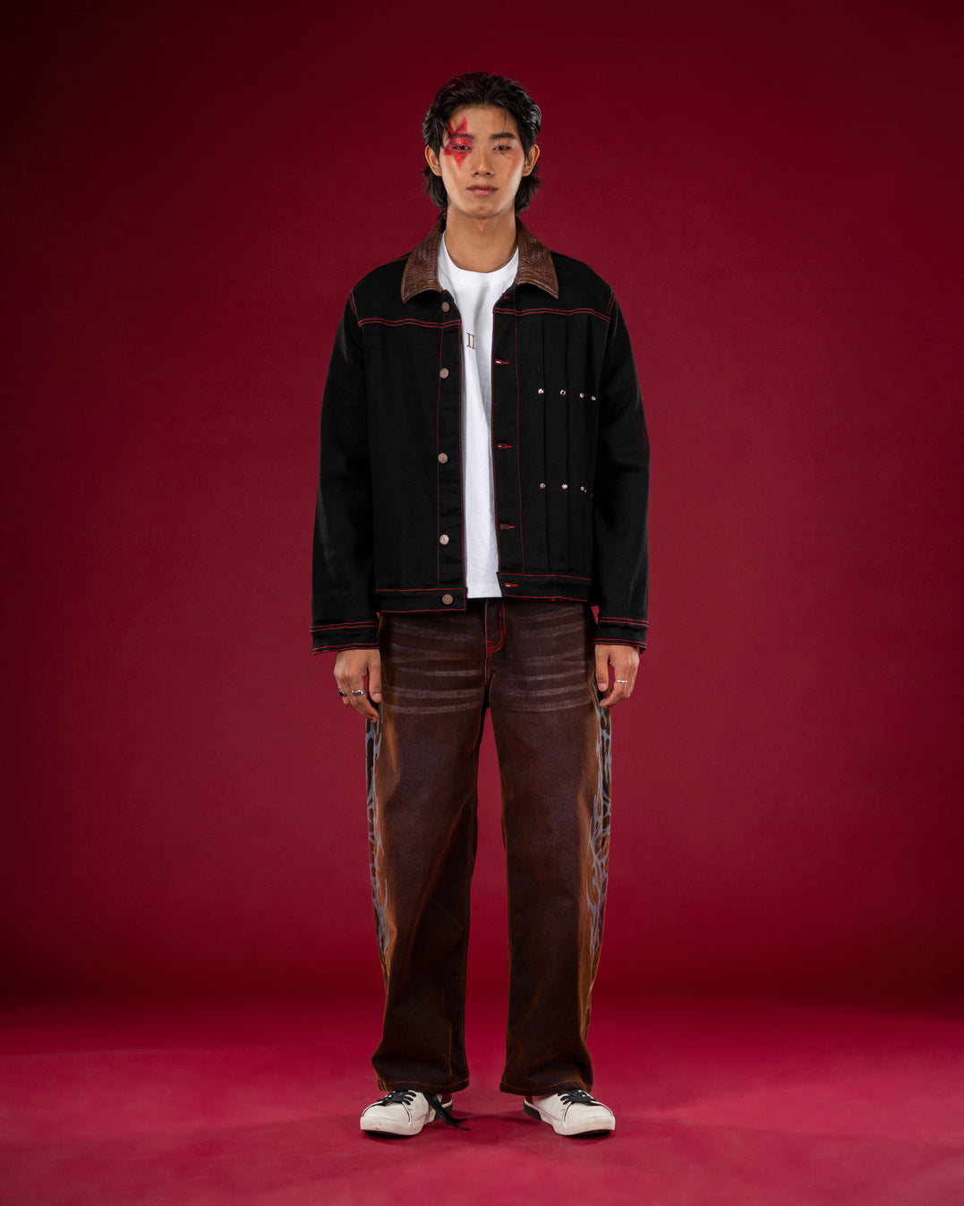 Golden Brown Sidetrace Straight Denim — Men