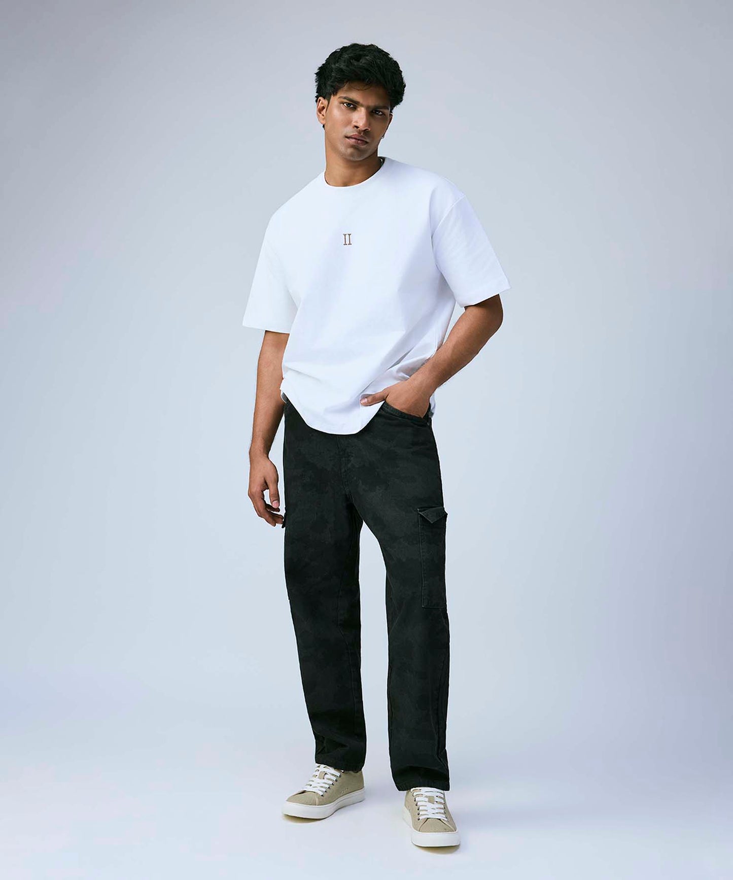 White Oversized Tee - Front Detail