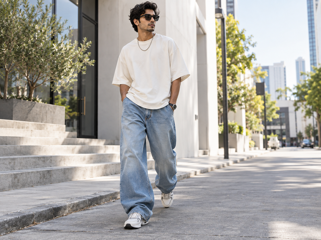 How to Style Oversized T-Shirts with Baggy Jeans (2026): Complete Guide - Ariiston men's fashion guide