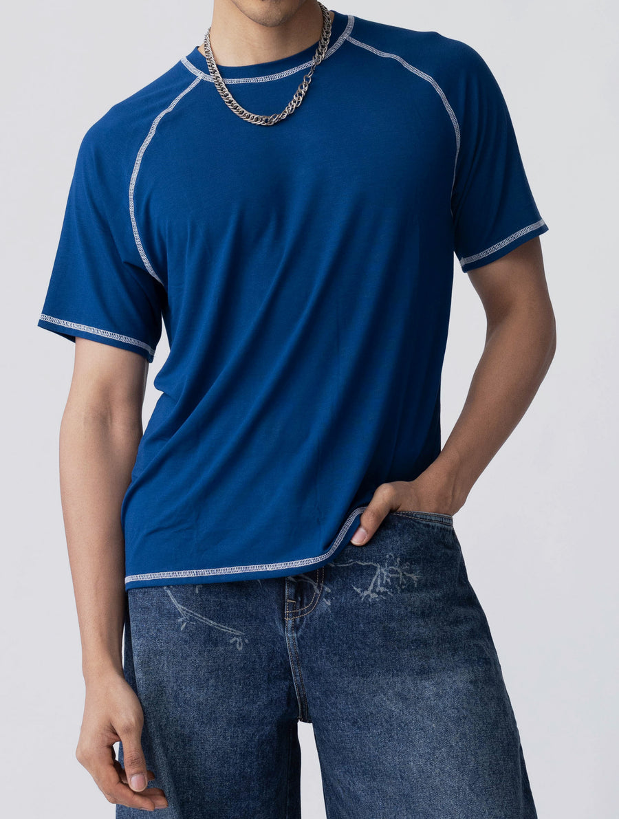 Bamboo Weave Tee – Blue