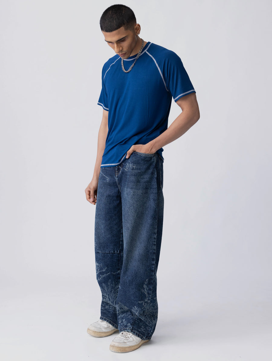 Bamboo Weave Tee – Blue