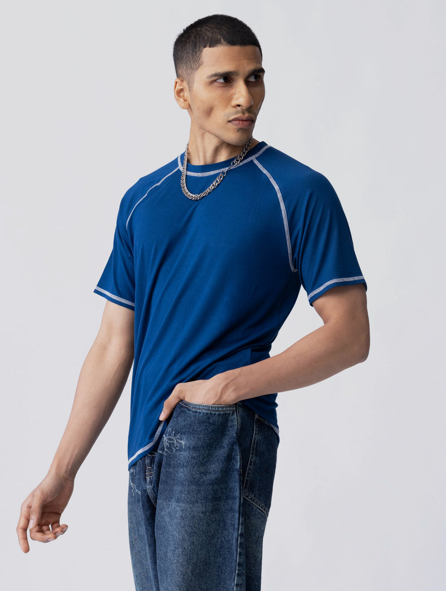 Bamboo Weave Tee – Blue