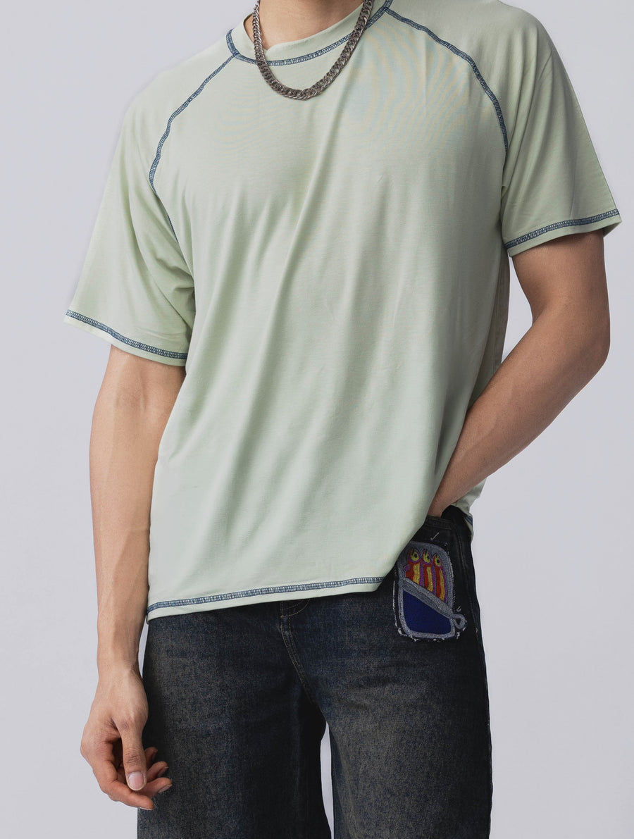 Bamboo Weave Tee – Celadon Green