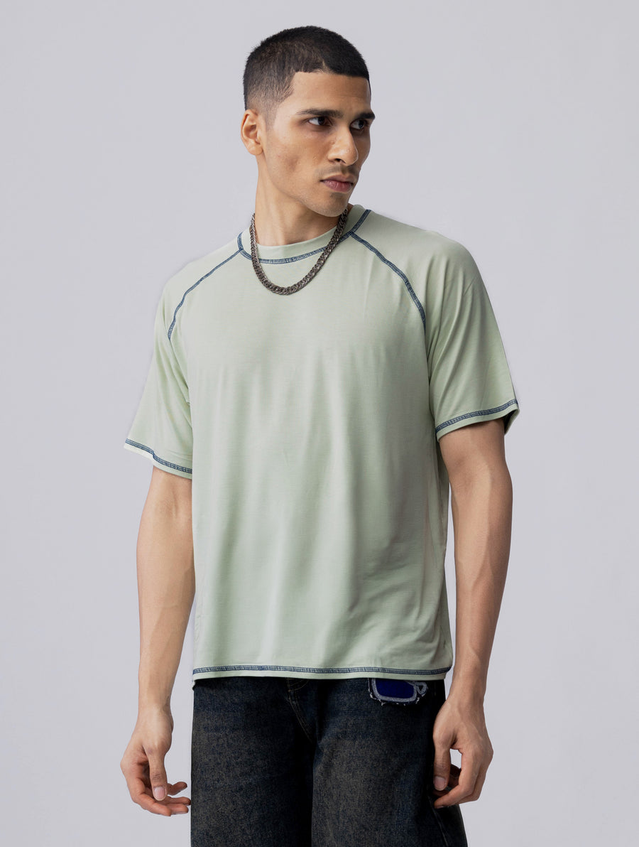 Bamboo Weave Tee – Celadon Green