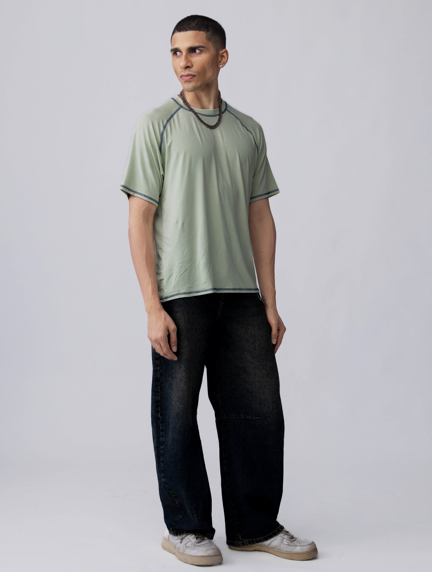Bamboo Weave Tee – Celadon Green