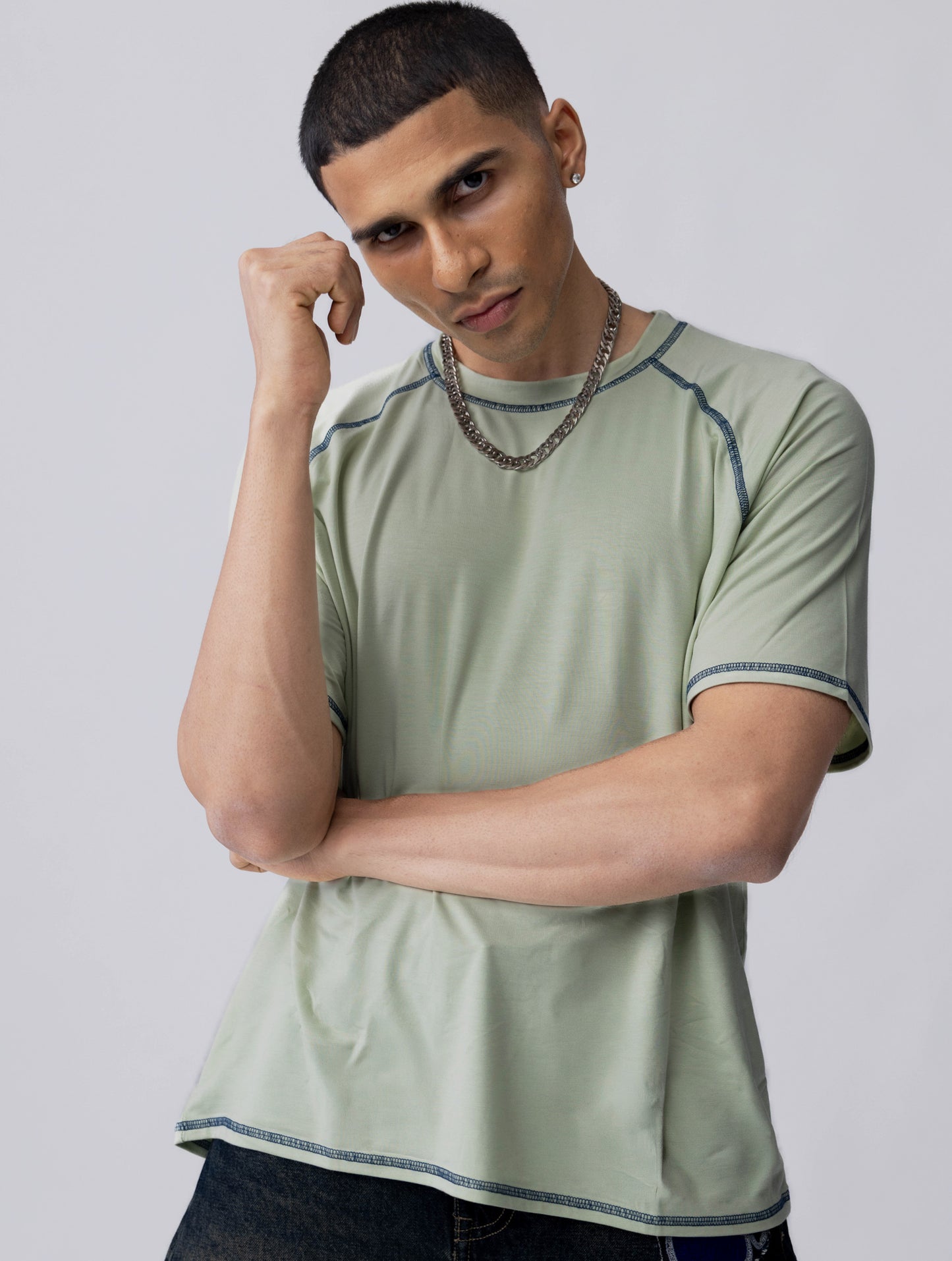 Bamboo Weave Tee – Celadon Green