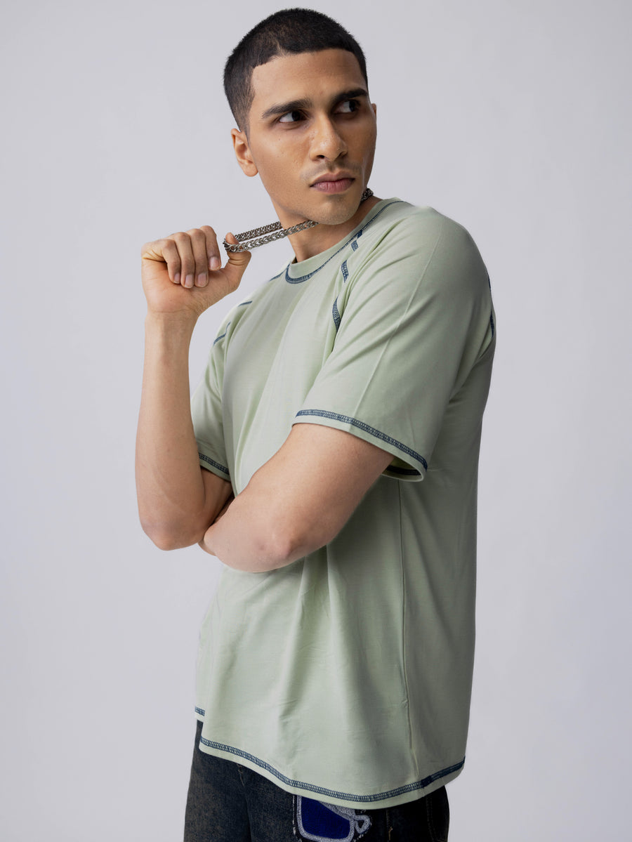 Bamboo Weave Tee – Celadon Green