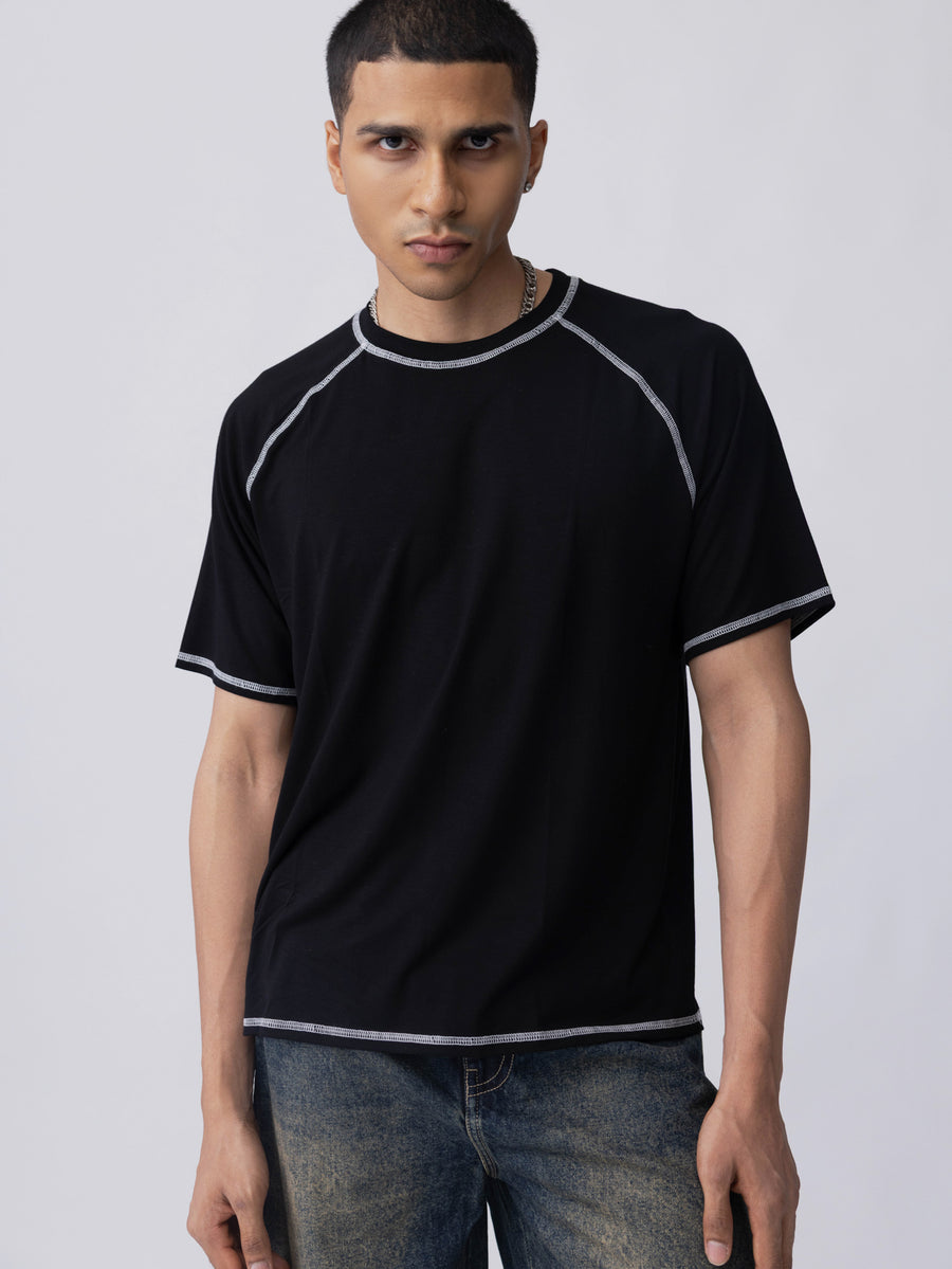 Bamboo Weave Tee – Black