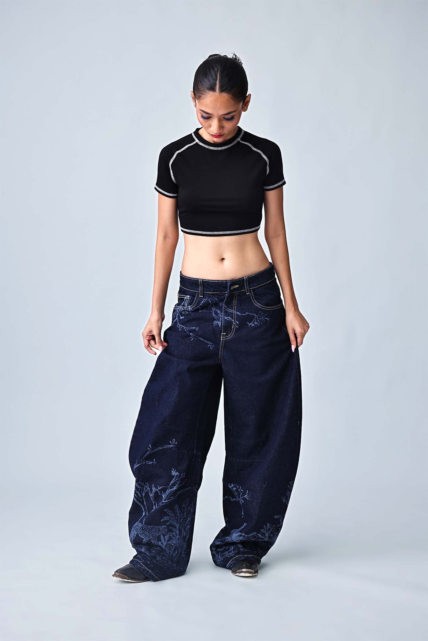 Dark Indigo Barrel Jeans - The Lost Paradise Women