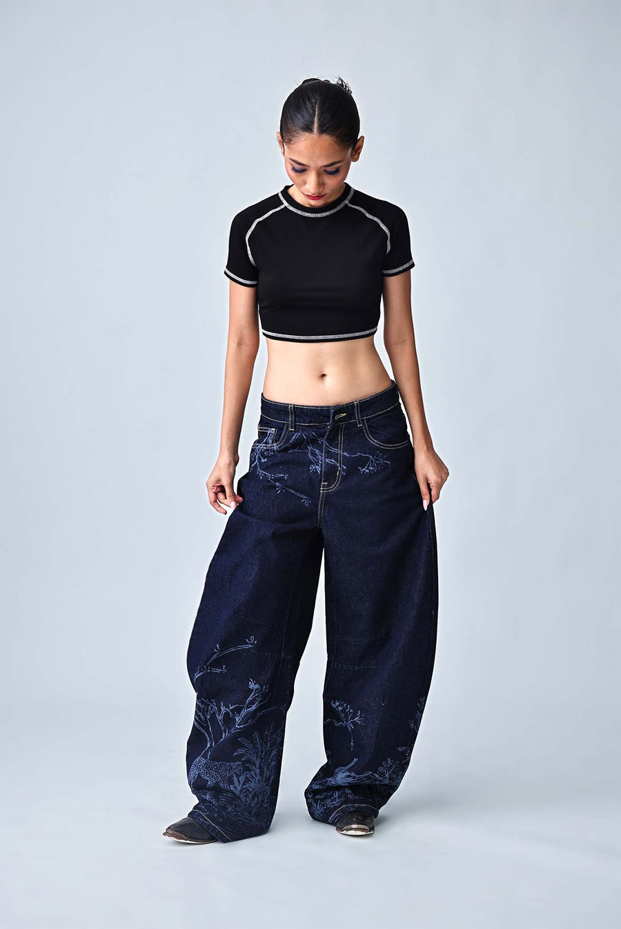 Dark Indigo Barrel Jeans - The Lost Paradise Women
