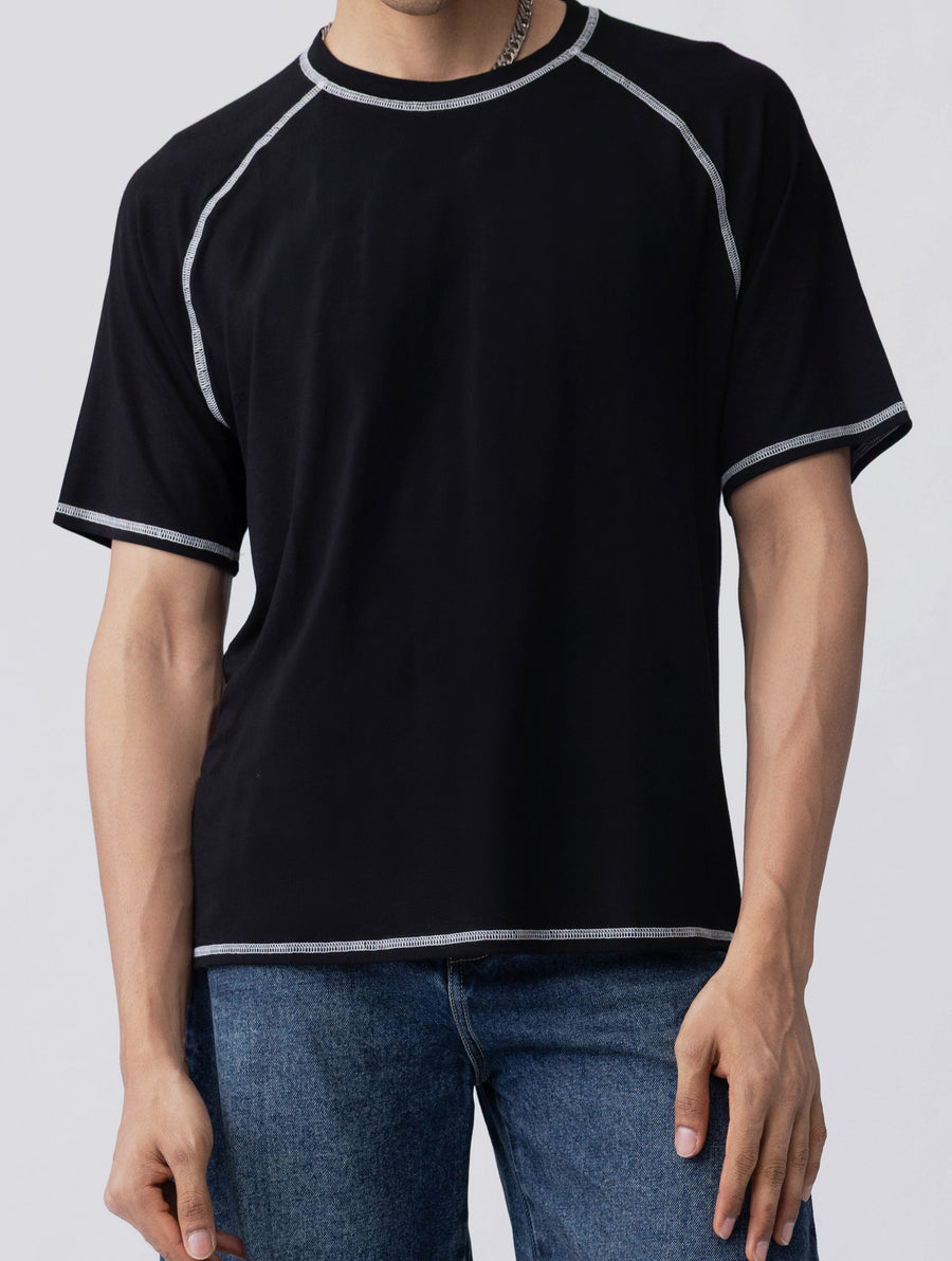 Bamboo Weave Tee – Black
