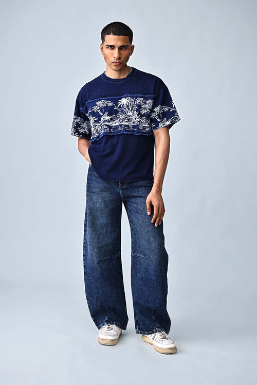 The Split Terrain Tee - INDIGO