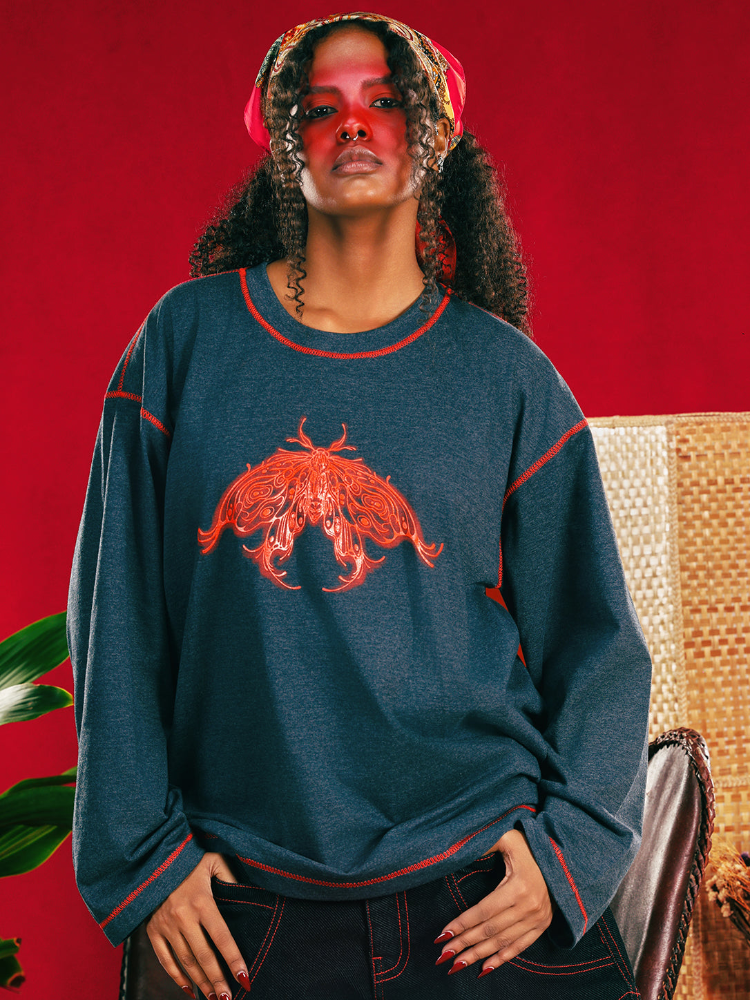 Anthra Melange Butterfly Flare Sleeve Tee — Unisex