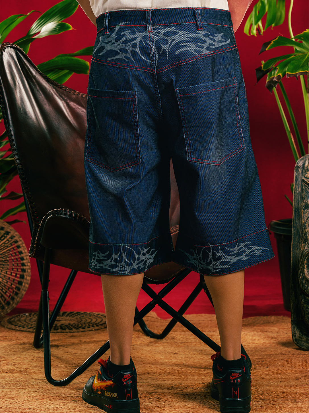Indigo Emberline Laser Bermuda Jort — Unisex