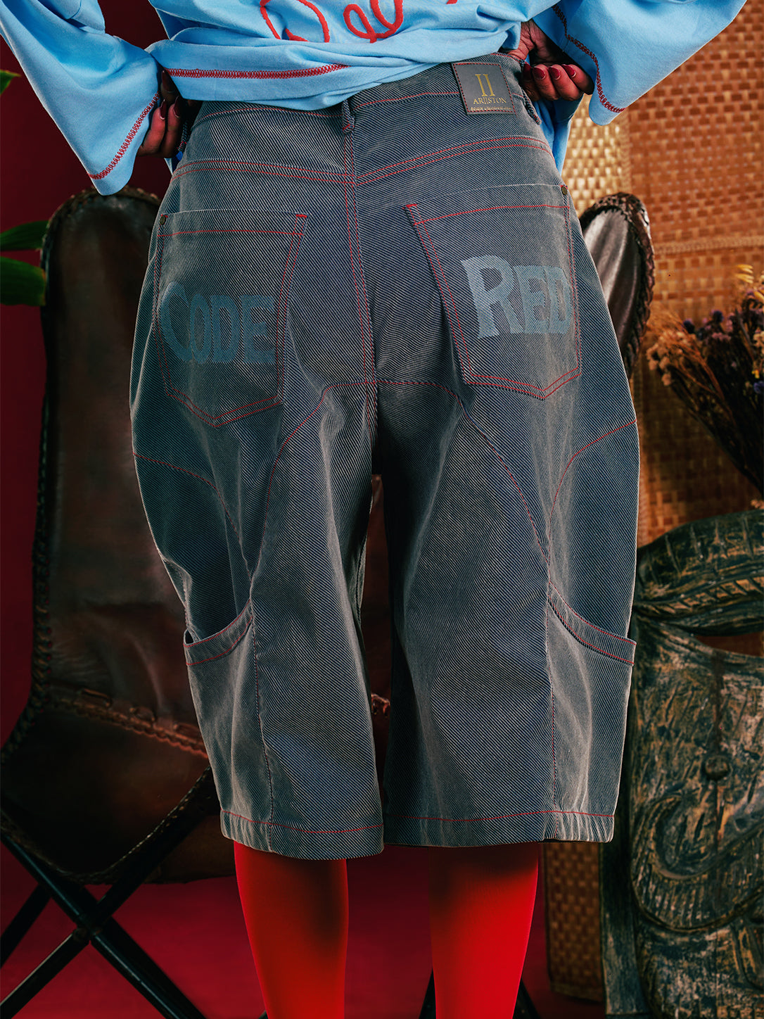 Grey Redwave Barrel Jort — Unisex