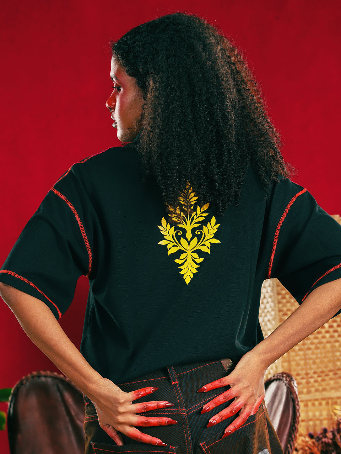 Black Insignia Boxy Crop Polo - Women
