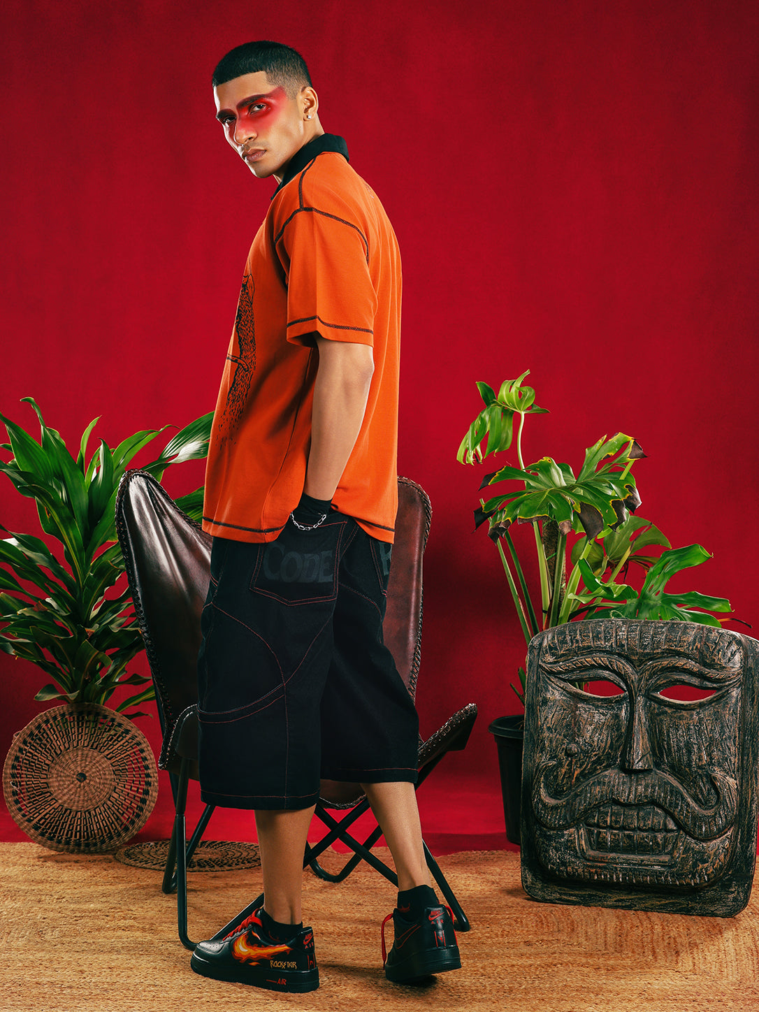 Burnt Sienna Panther Boxy Polo — Men