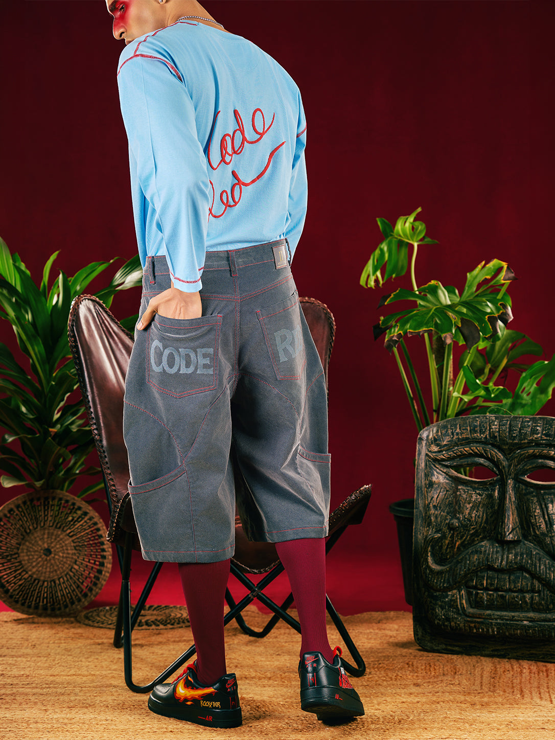 Grey Redwave Barrel Jort — Unisex