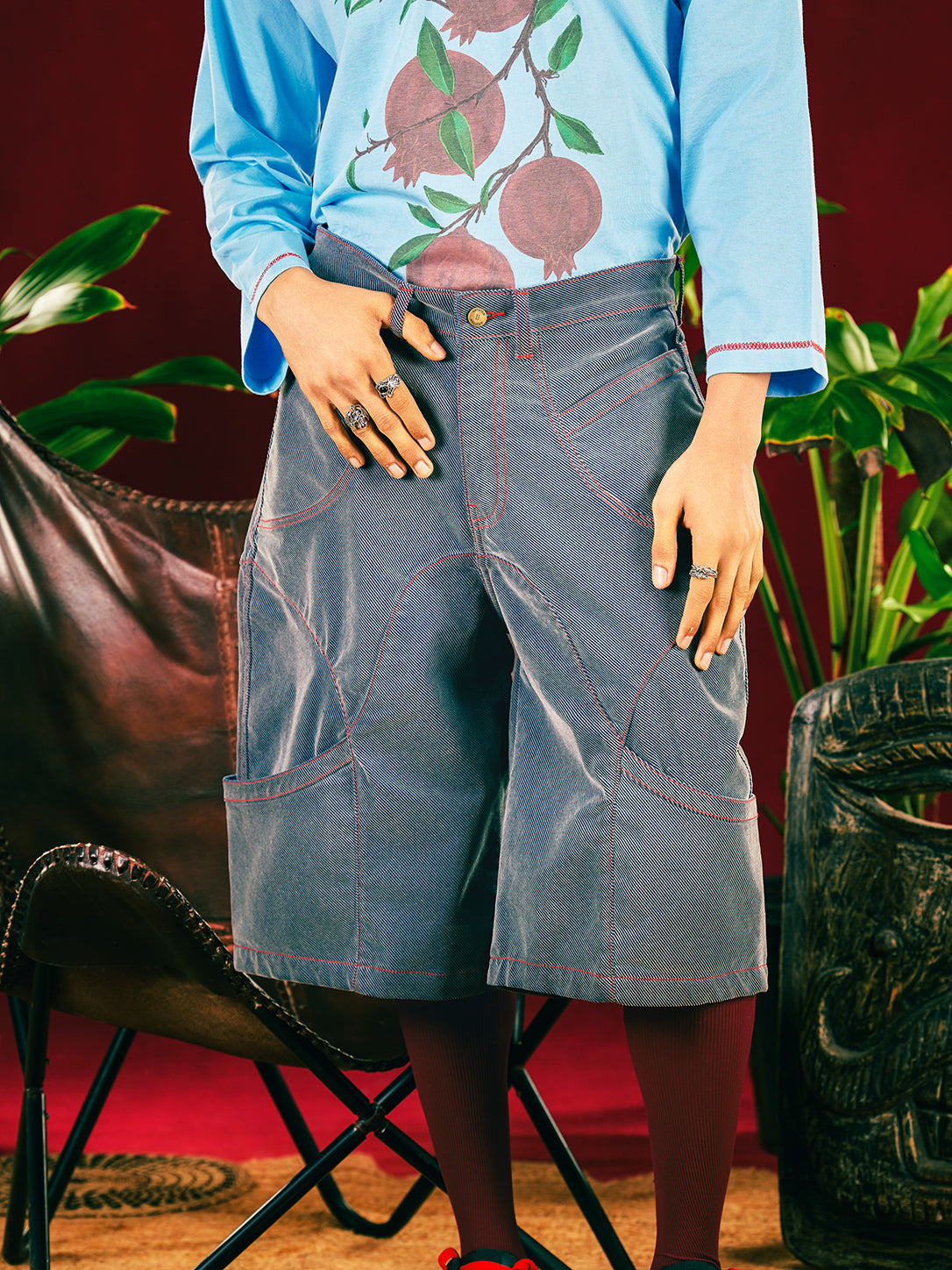 Grey Redwave Barrel Jort — Unisex