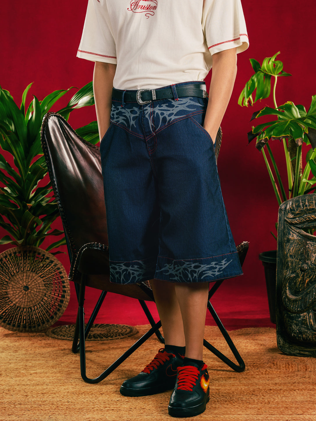 Indigo Emberline Laser Bermuda Jort — Unisex
