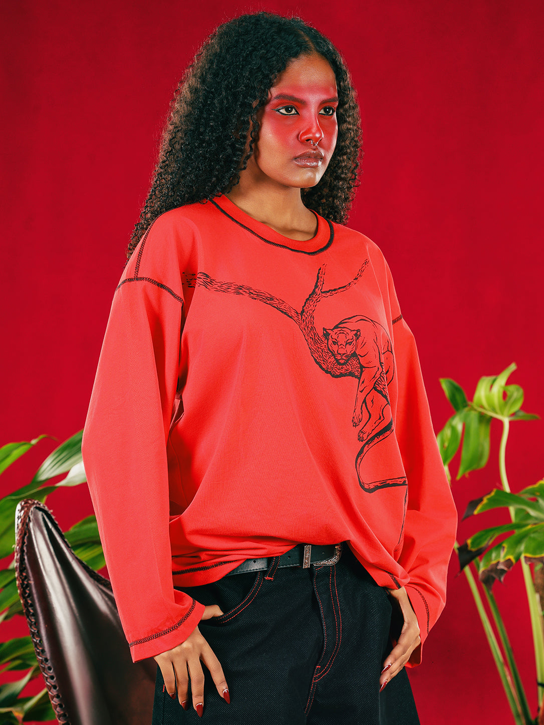 Red Panther Flare Sleeve Tee - Unisex