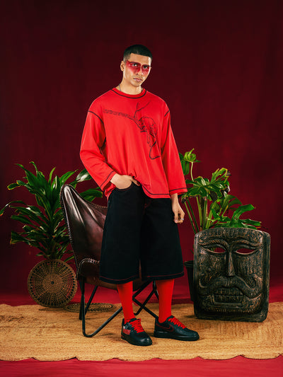 Red Panther Flare Sleeve Tee - Unisex