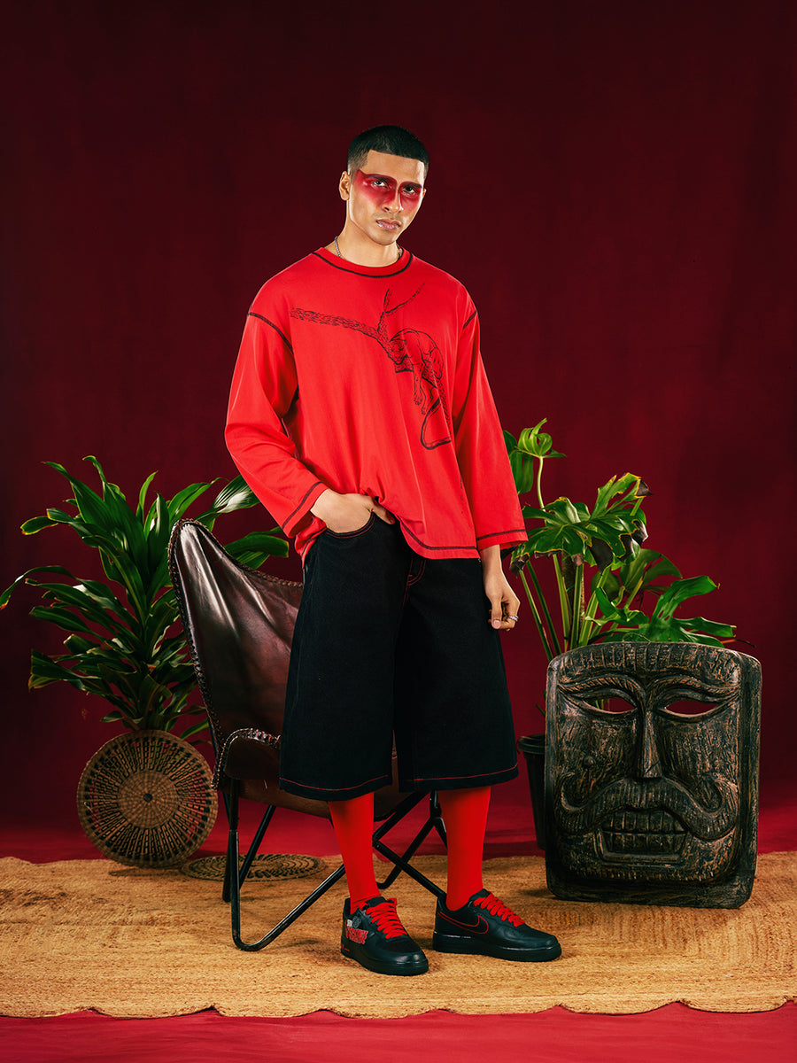 Red Panther Flare Sleeve Tee - Unisex