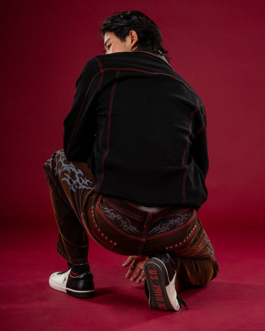 Golden Brown Sidetrace Straight Denim — Men