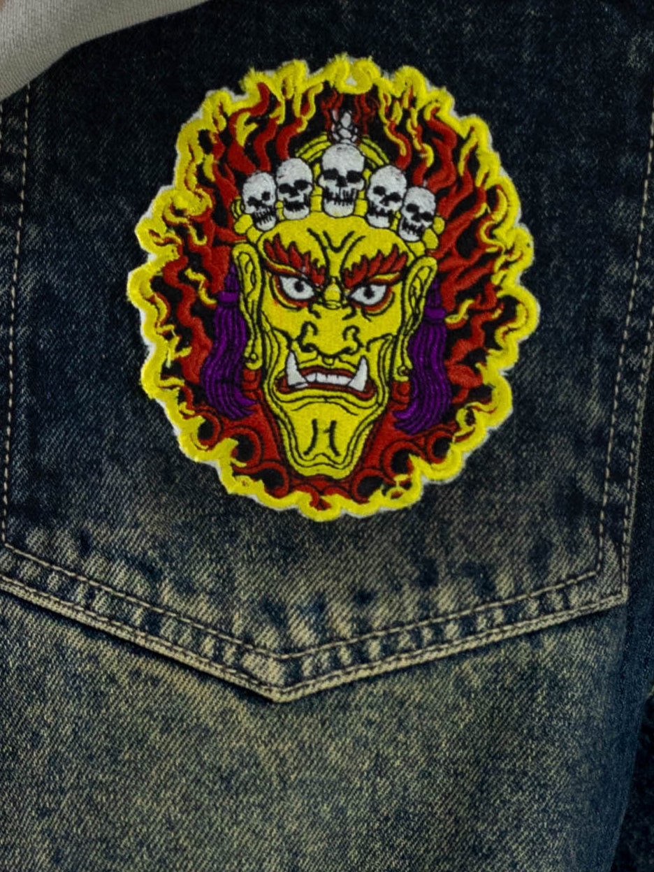 Black Fused Embroidered Barrel Fit -The Hanya