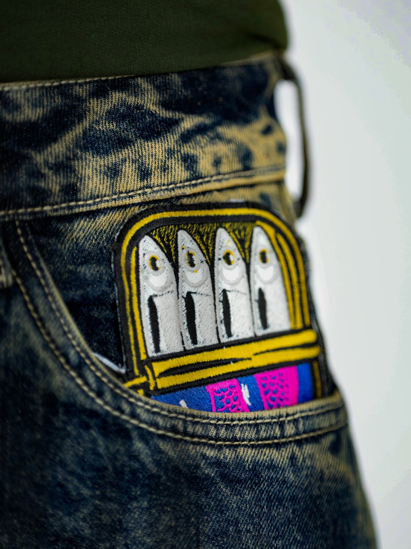 Indigo Rust Embroidered Barrel Fit-The Ocean