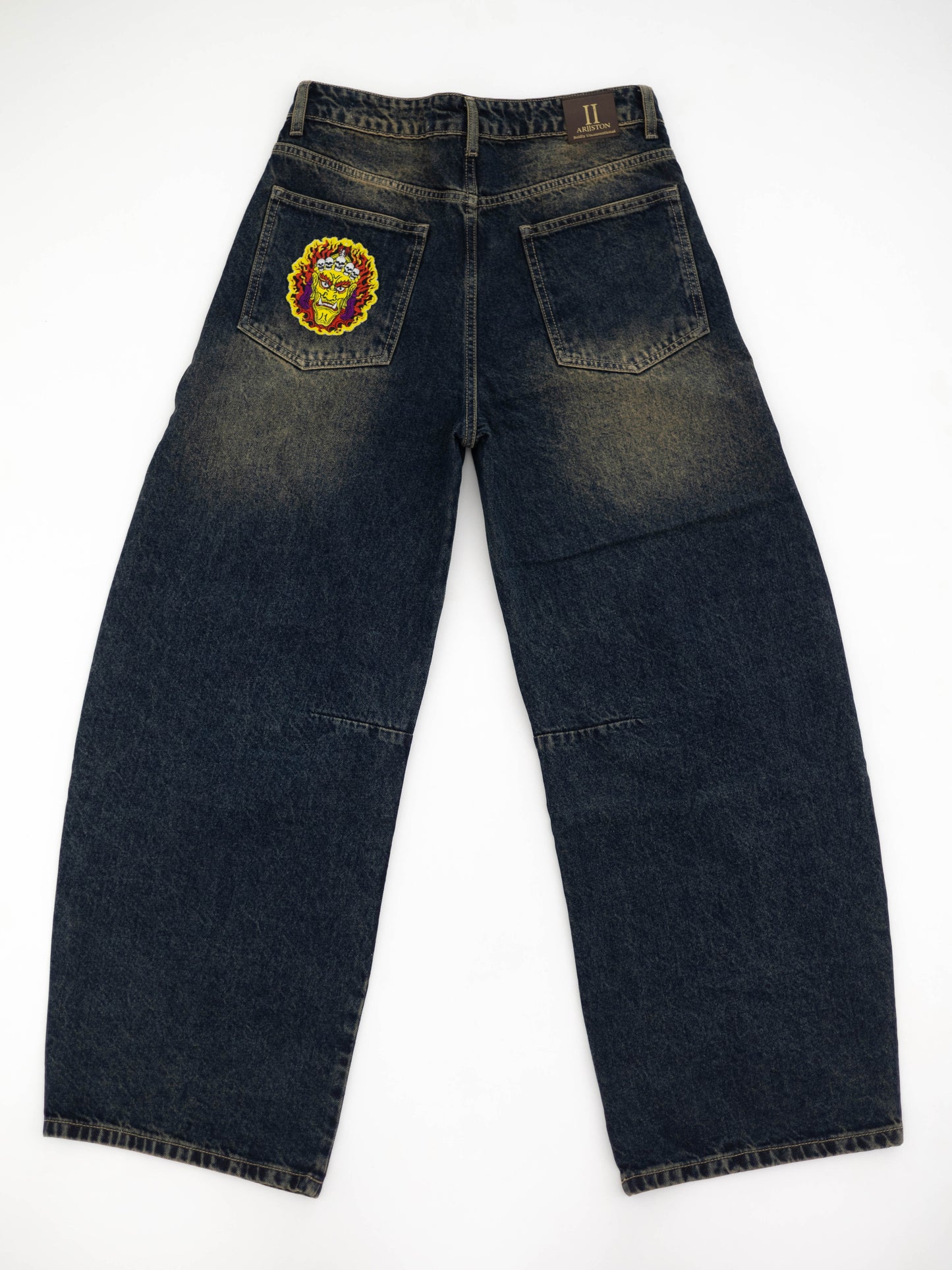 Black Fused Embroidered Barrel Fit -The Hanya