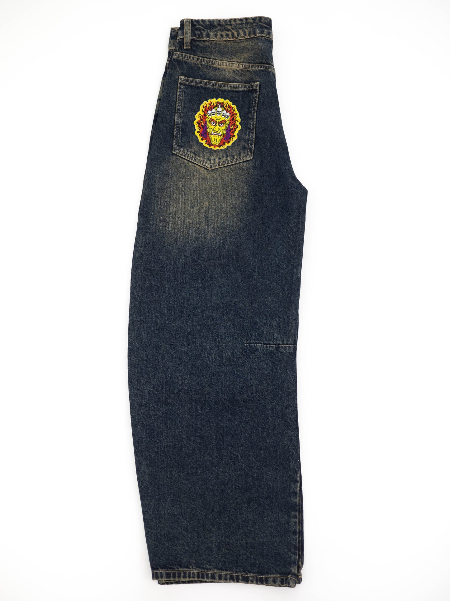 Black Fused Embroidered Barrel Fit -The Hanya