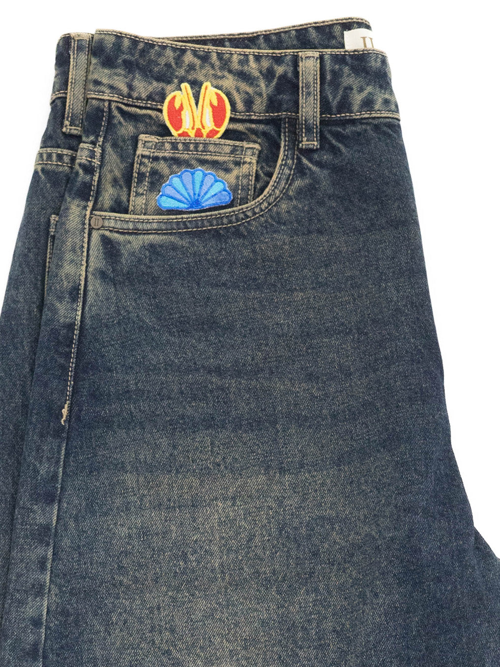 Indigo Rust Embroidered Barrel Fit-The Ocean