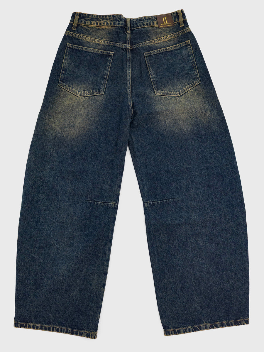 Indigo Rust Embroidered Barrel Fit-The Ocean