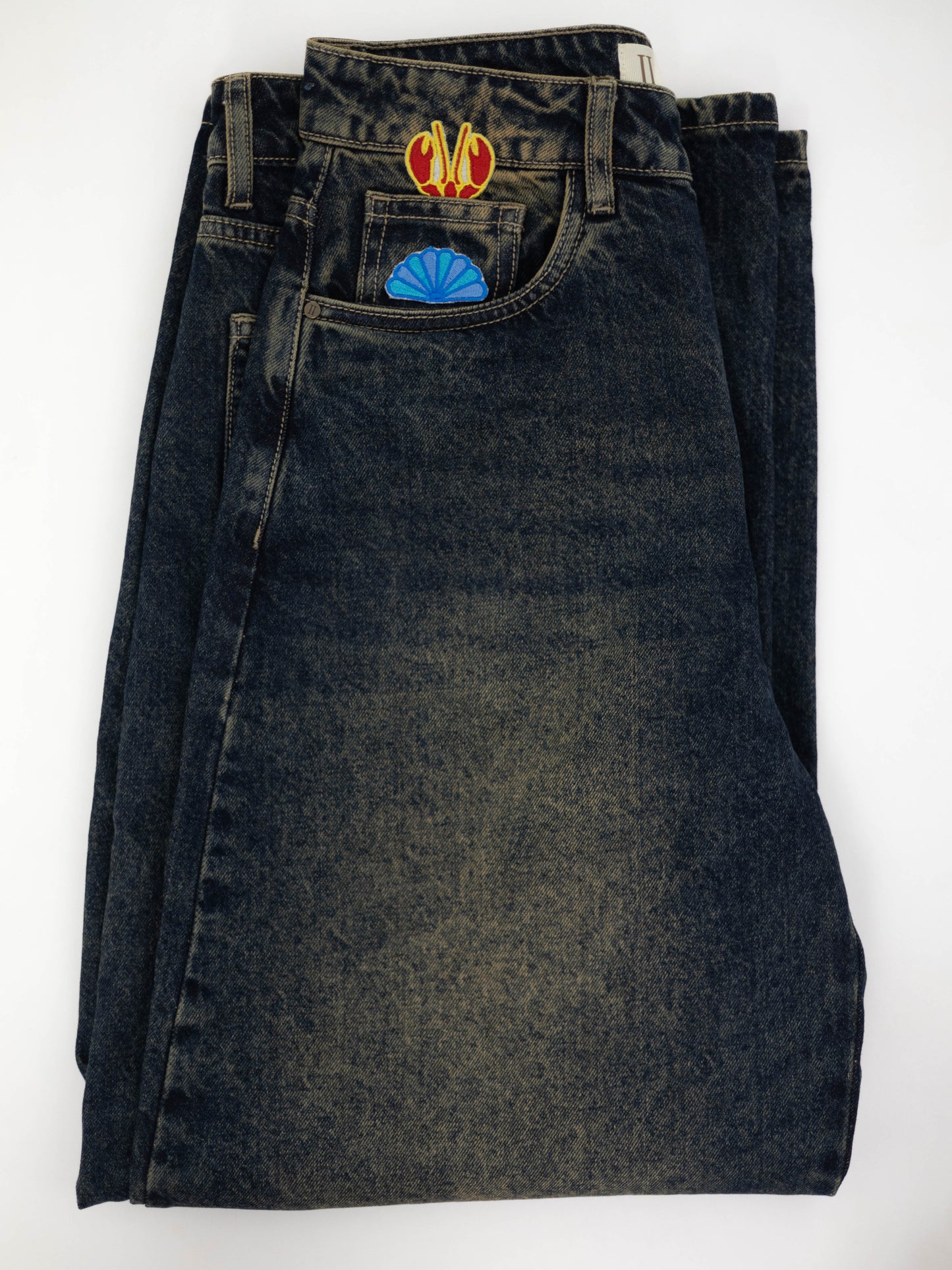 Indigo Embroidered Wide Leg -The Ocean