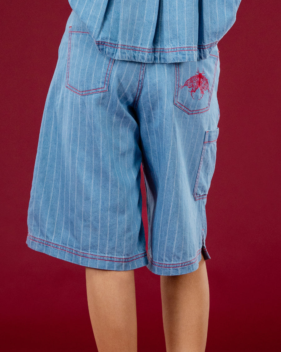 Butterfly Pinstripe Jort — Women