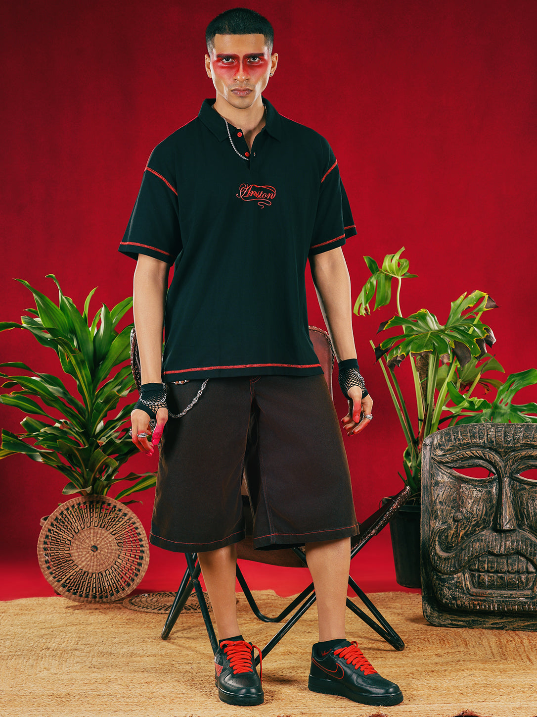 Black Insignia Boxy Polo — Men