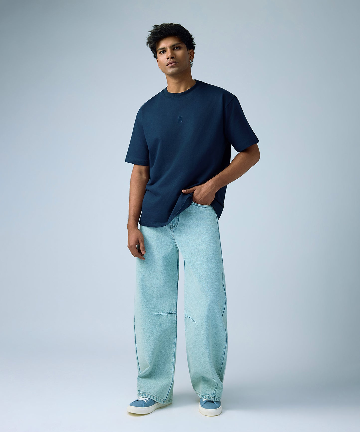 Navy Oversized Tee - Alternate Front