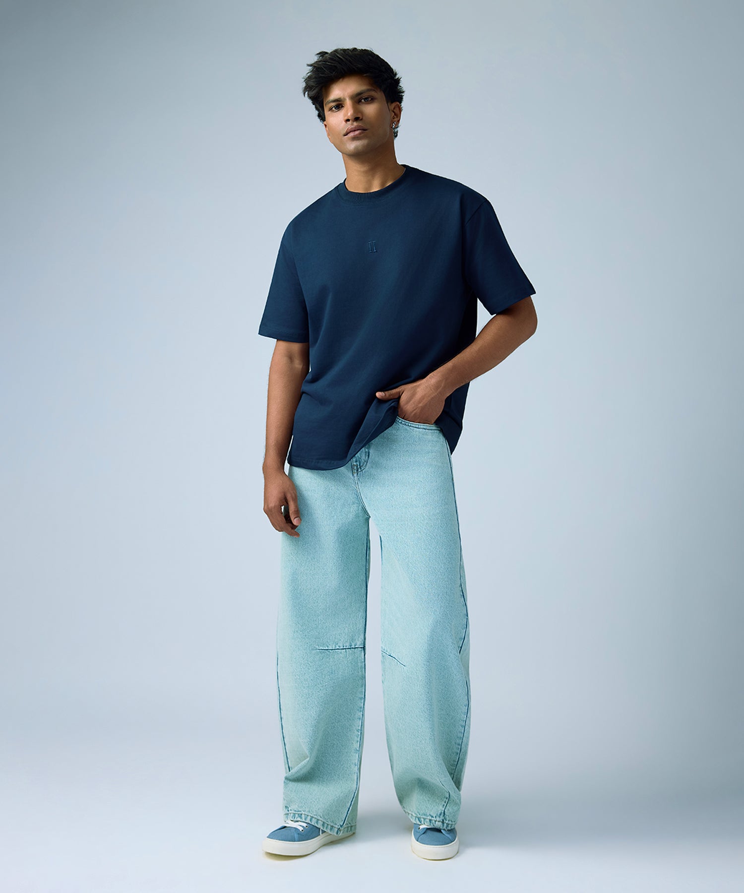 Navy Oversized Tee - Alternate Front