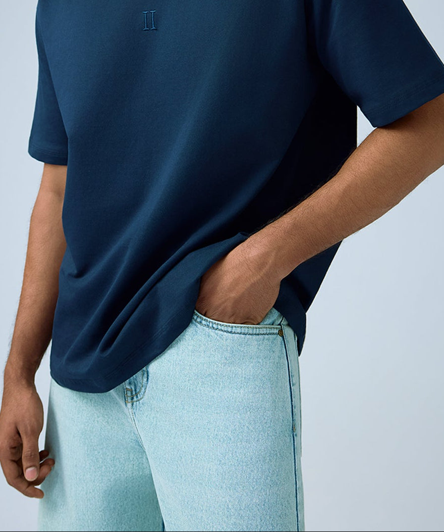 Navy Oversized Tee - Side Detail