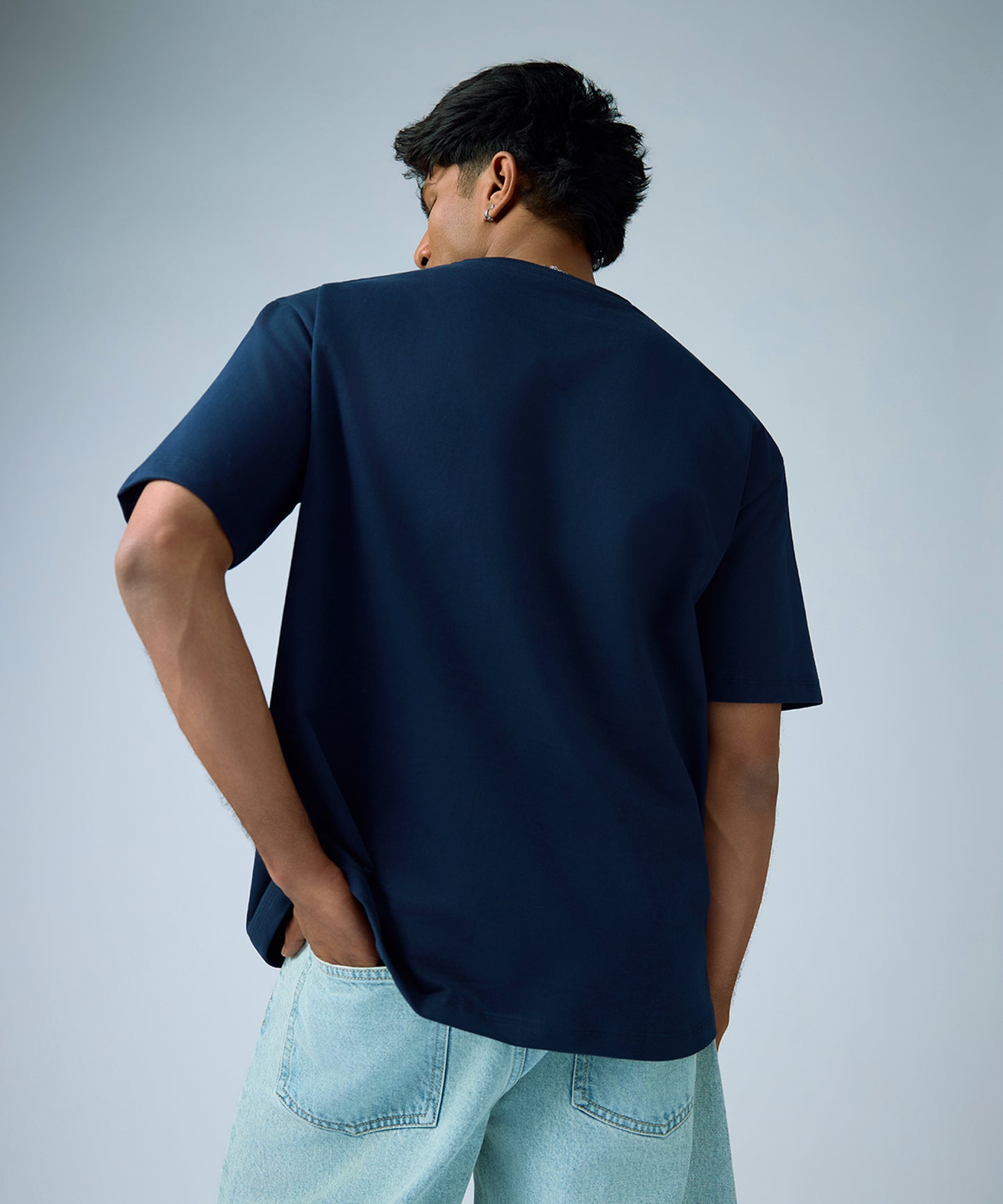 Navy Oversized Tee - Back View