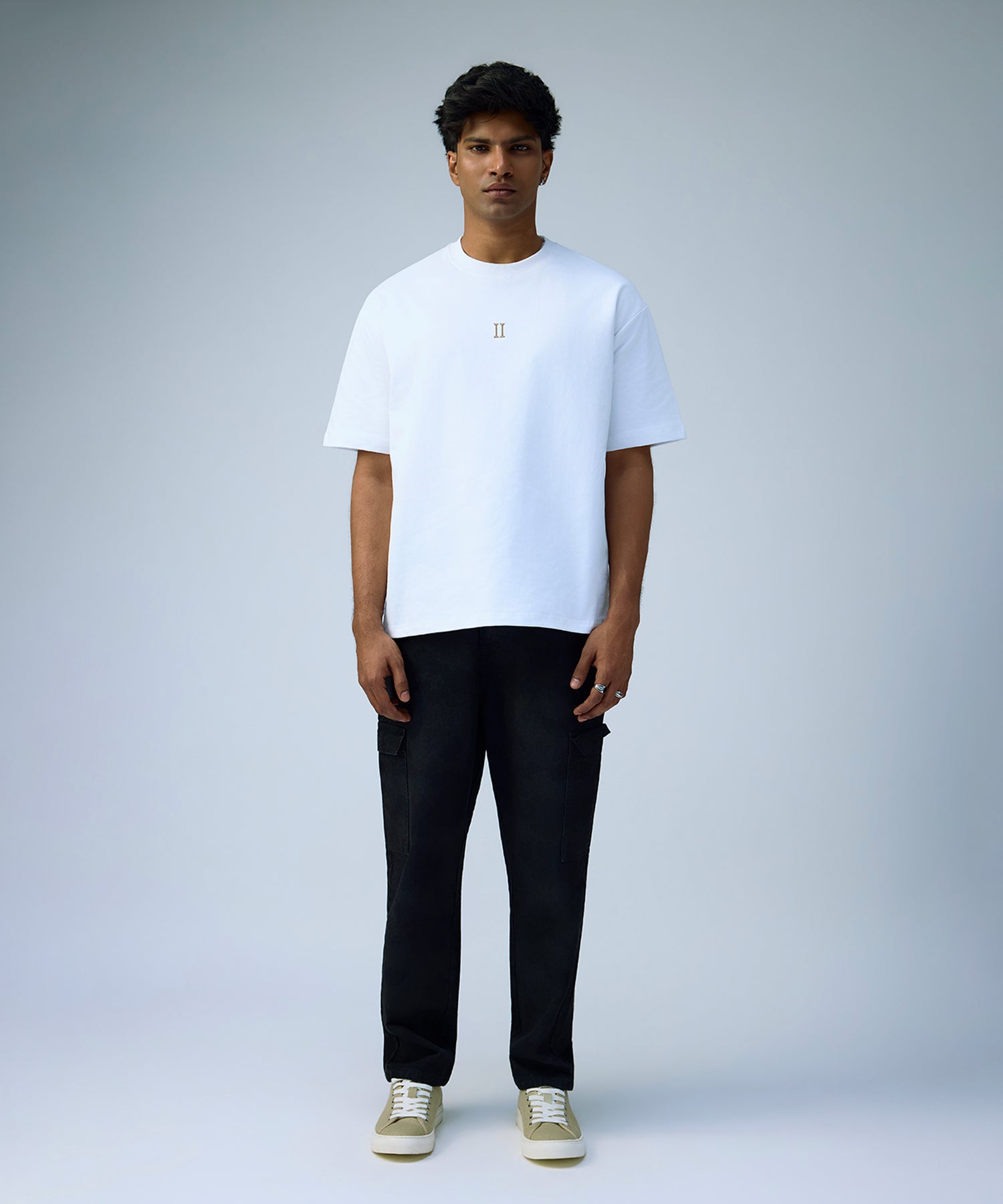 White Oversized Tee for Men - Front View