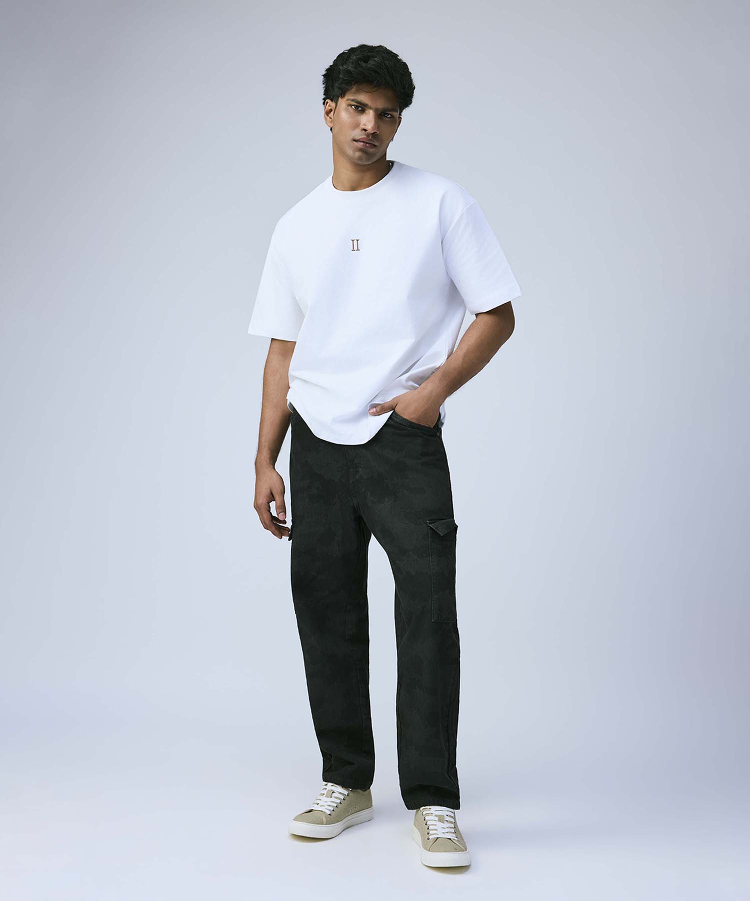 White Oversized Tee - Front Detail