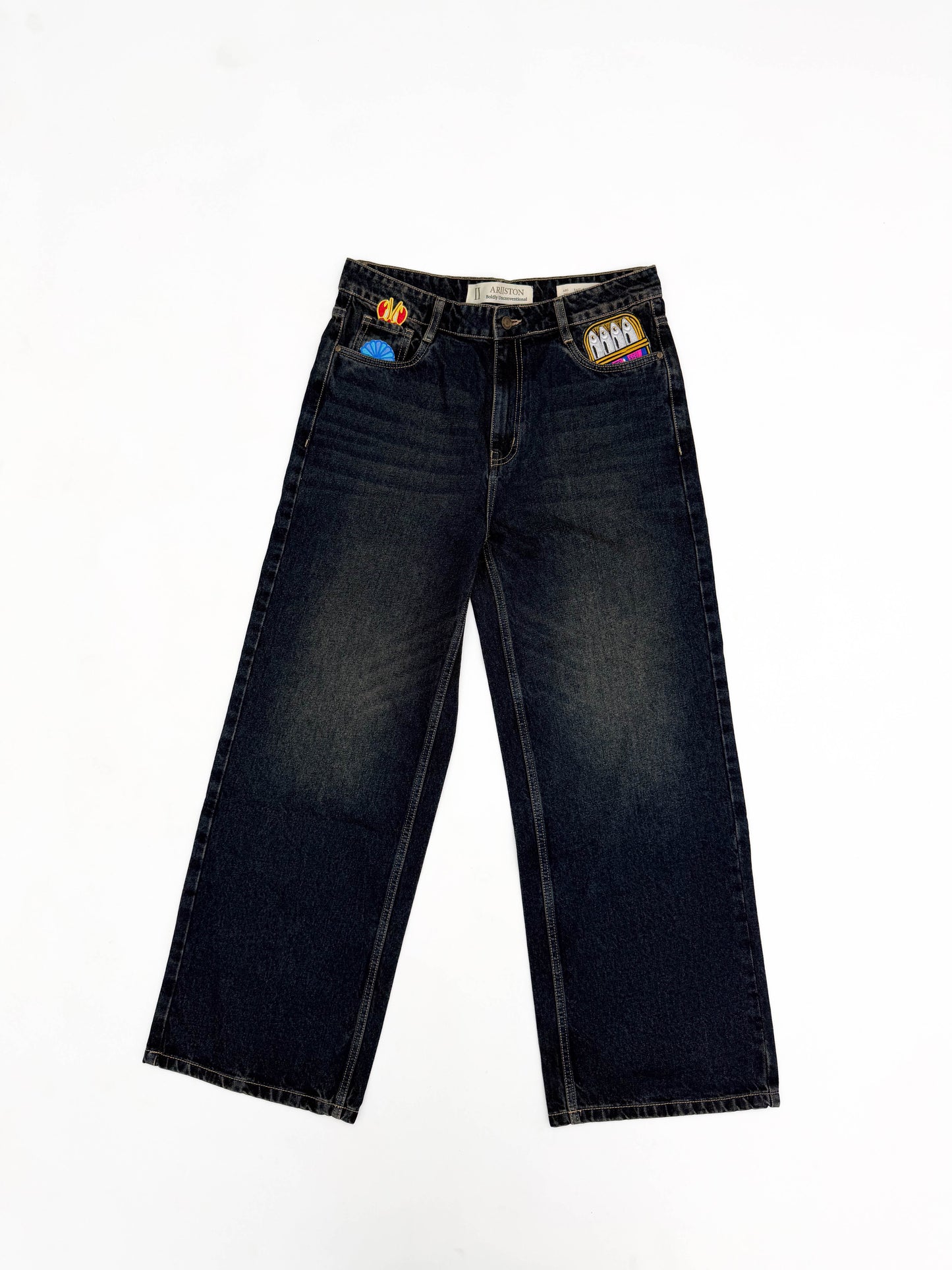Indigo Embroidered Wide Leg -The Ocean