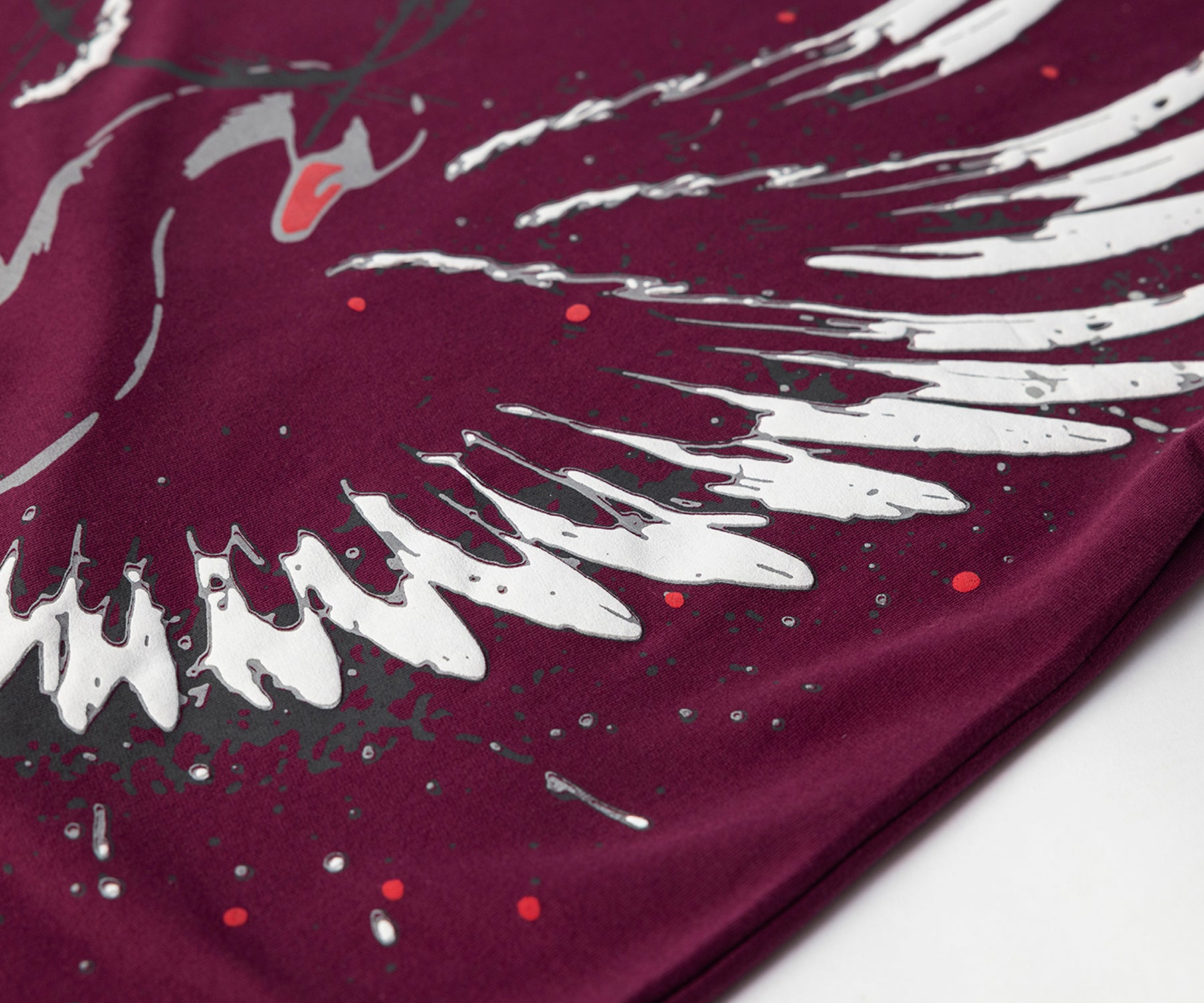 Black Swan Tee Wine - Fabric Close-up