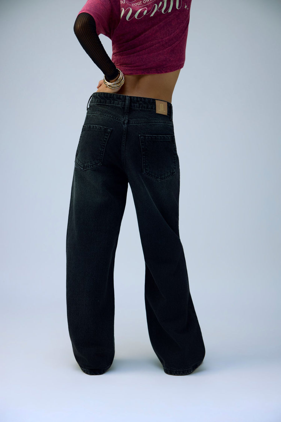 black infused wide leg jeans