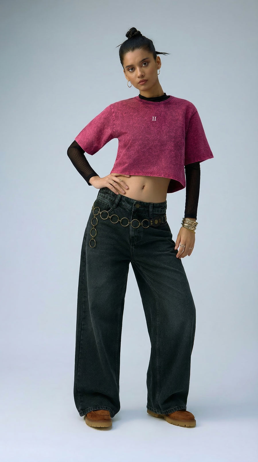 black infused wide leg jeans