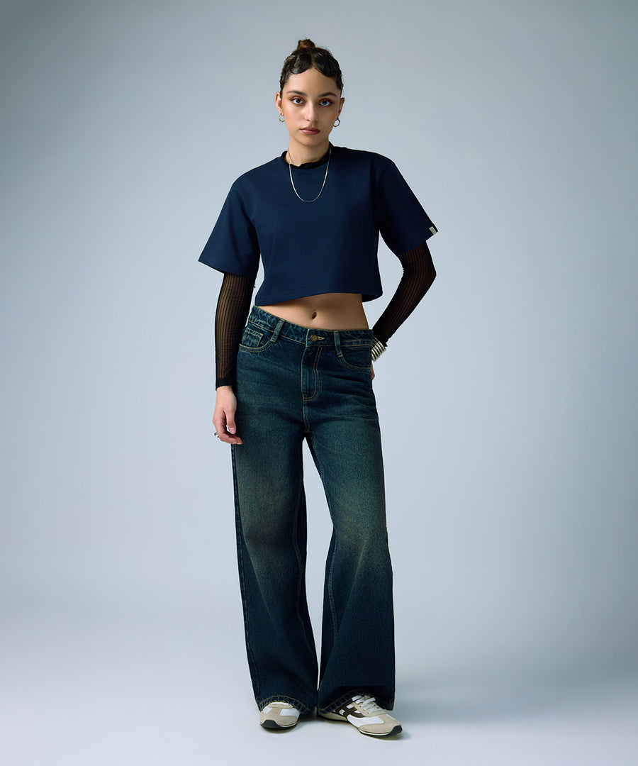 heavyweight boxy tee navy
