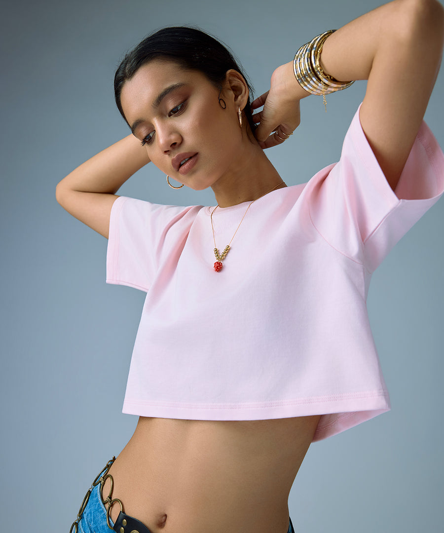 heavyweight boxy tee baby pink